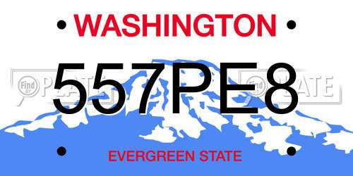 557PE8 Washington License Plate