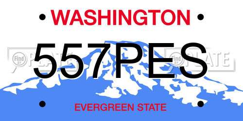 557PES Washington License Plate