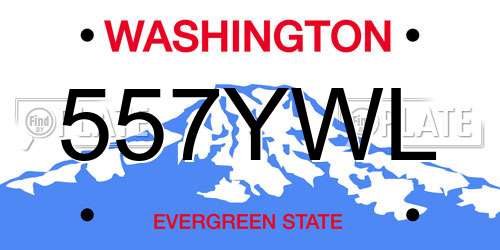 557YWL Washington License Plate
