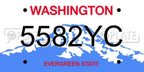 5582YC Washington License Plate