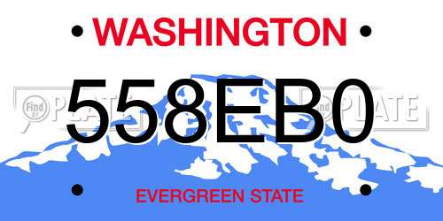 558EB0 Washington License Plate