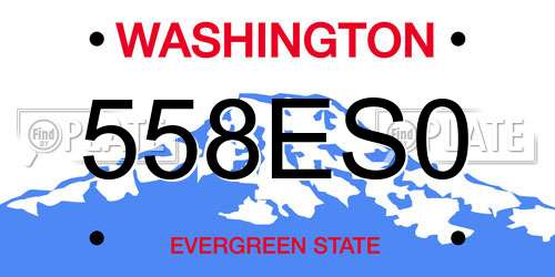 558ES0 Washington License Plate