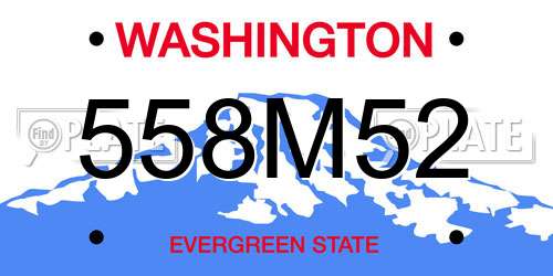 558M52 Washington License Plate