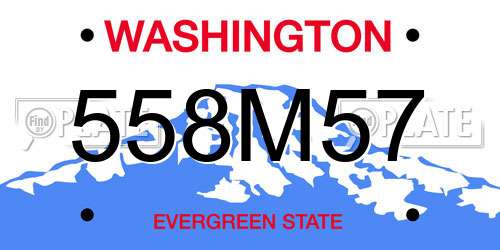 558M57 Washington License Plate