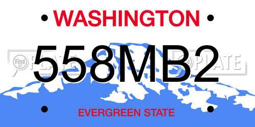 558MB2 Washington License Plate