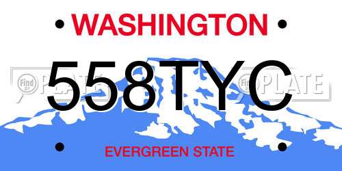 558TYC Washington License Plate