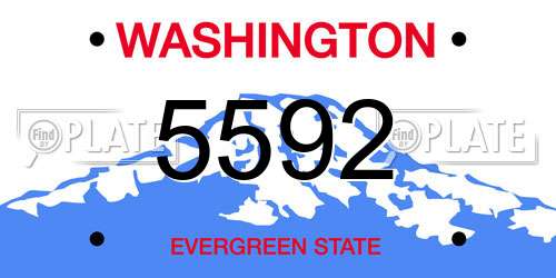 5592 Washington License Plate