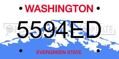 5594ED Washington License Plate