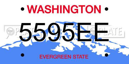 5595EE Washington License Plate