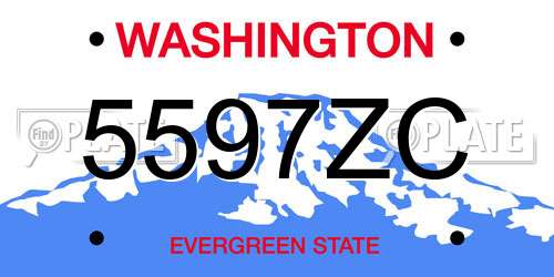 5597ZC Washington License Plate