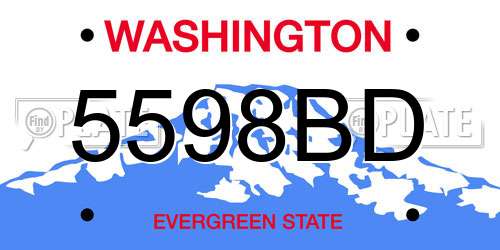 5598BD Washington License Plate