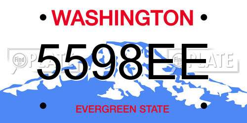 5598EE Washington License Plate