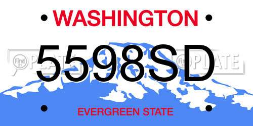 5598SD Washington License Plate