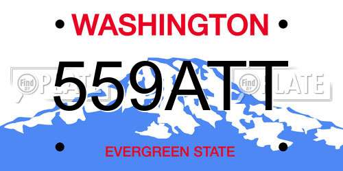 559ATT Washington License Plate