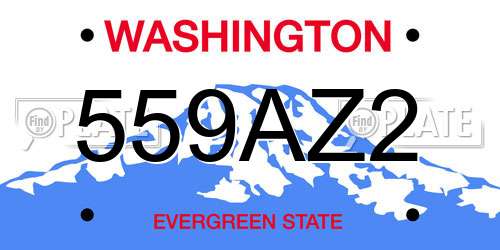 559AZ2 Washington License Plate