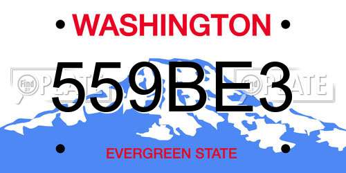 559BE3 Washington License Plate