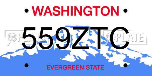559ZTC Washington License Plate