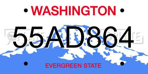 55AD864 Washington License Plate