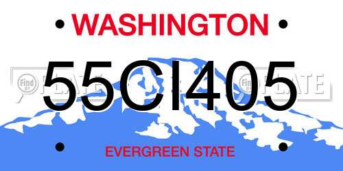 55CI405 Washington License Plate