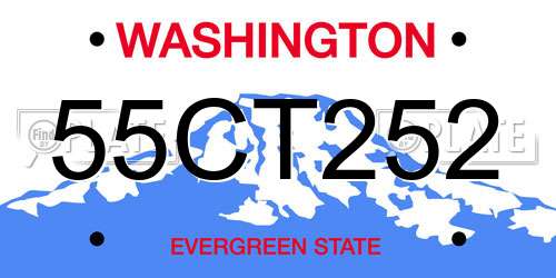 55CT252 Washington License Plate