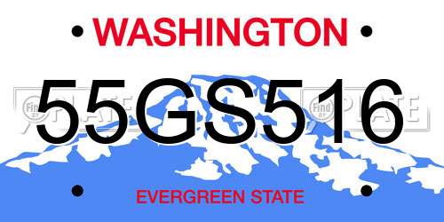 55GS516 Washington License Plate