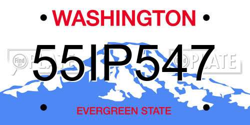 55IP547 Washington License Plate