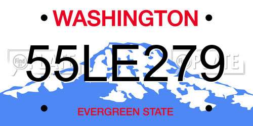 55LE279 Washington License Plate