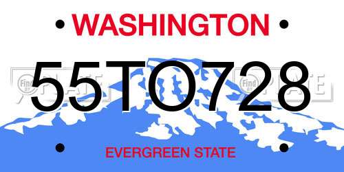 55TO728 Washington License Plate