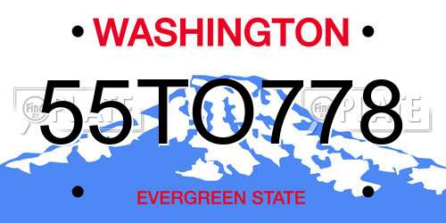 55TO778 Washington License Plate
