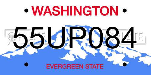 55UP084 Washington License Plate