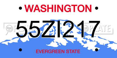 55ZI217 Washington License Plate