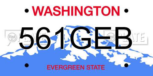 561GEB Washington License Plate