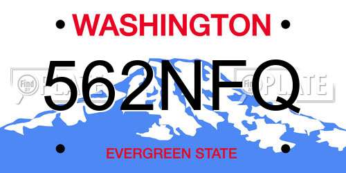 562NFQ Washington License Plate