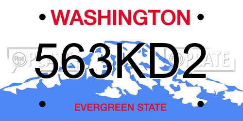 563KD2 Washington License Plate