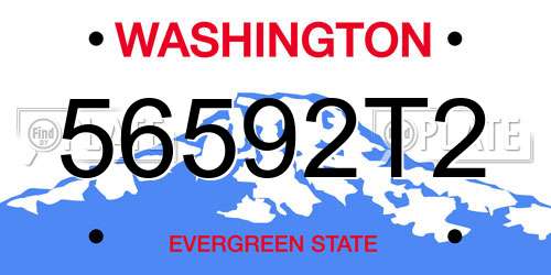 56592T2 Washington License Plate