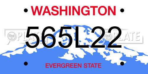 565L22 Washington License Plate