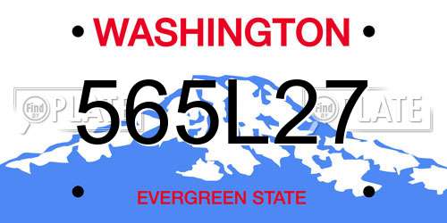 565L27 Washington License Plate