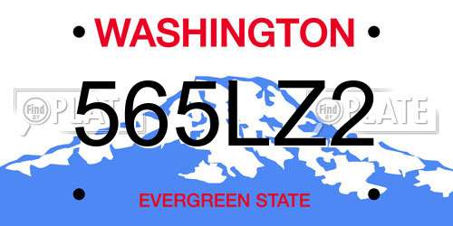 565LZ2 Washington License Plate