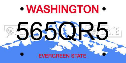 565QR5 Washington License Plate