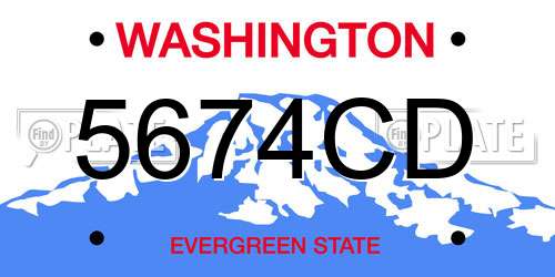 5674CD Washington License Plate