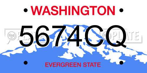 5674CQ Washington License Plate