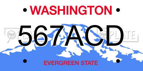 567ACD Washington License Plate