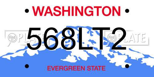 568LT2 Washington License Plate