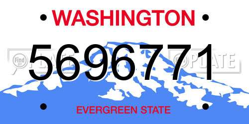 5696771 Washington License Plate