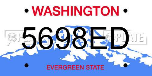 5698ED Washington License Plate