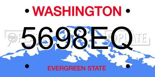 5698EQ Washington License Plate