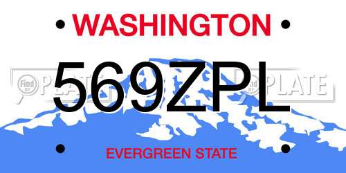569ZPL Washington License Plate
