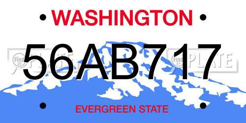 56AB717 Washington License Plate