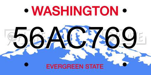 56AC769 Washington License Plate