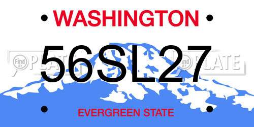 56SL27 Washington License Plate